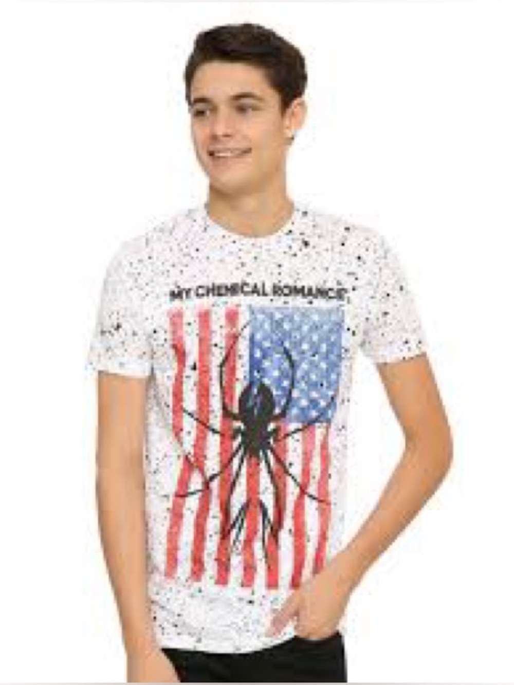My Chemical Romance Splatter Spider Flag T-Shirt Size XL Danger Days Emo
